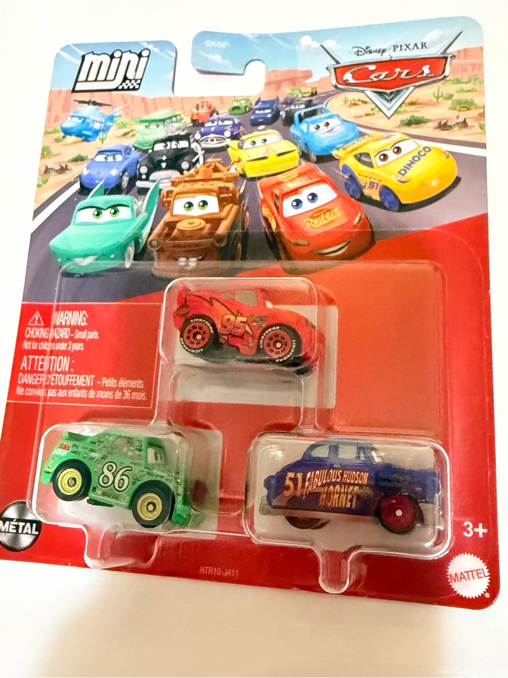 Disney Pixar Cars Mini Racers 3-Pack Lightning McQueen Chick Hicks Hudson Hornet